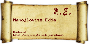 Manojlovits Edda névjegykártya